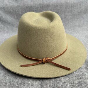 Brixton Wesley~ Unisex Olive 100% Wool Fedora Hat~ Size Medium 7 1/4/ 58cm